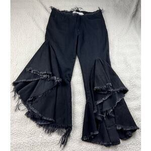 Marques' Almeida Denim Cropped Flare Trousers - sz 8 - J